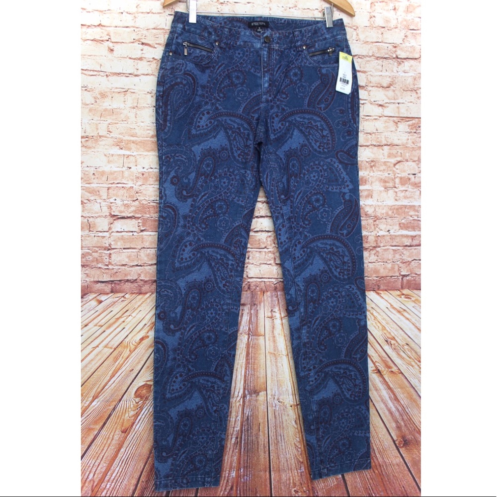 Etcetera | Marilyn Paisley Tapered Blue Jeans